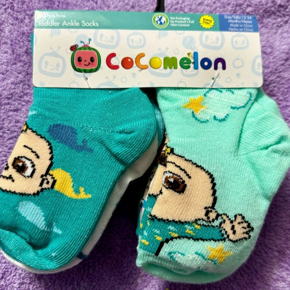 Toddler Unisex Cocomelon Ankle Socks- 10 pairs 12-24 MONTHS